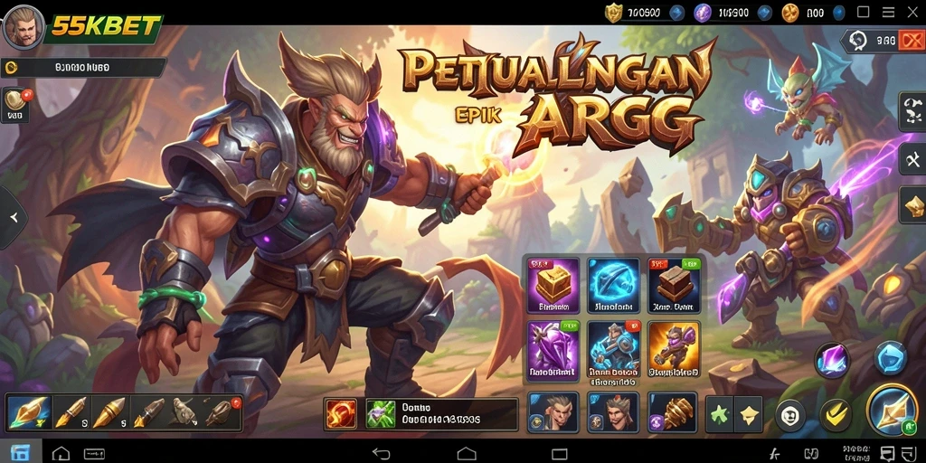 Screenshot gameplay 55KBET dengan aksi menegangkan dan karakter menarik.