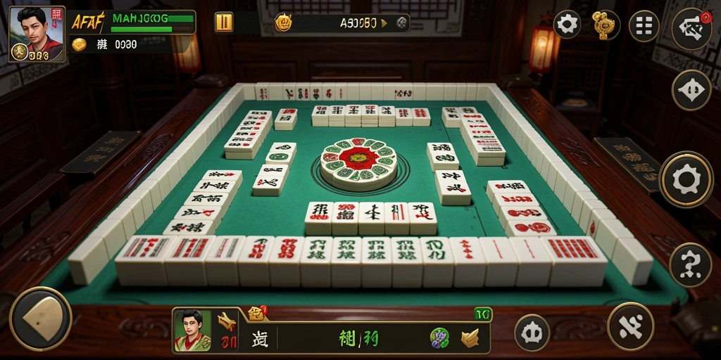 Tampilan gameplay AFAF dengan desain ubin Mahjong yang menarik.