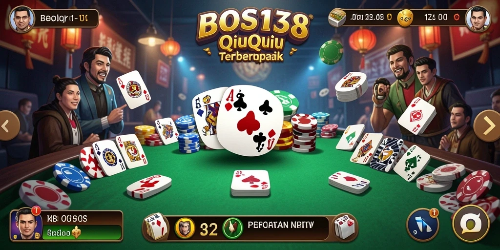 Tampilan utama gameplay QiuQiu di BOS138 yang seru.