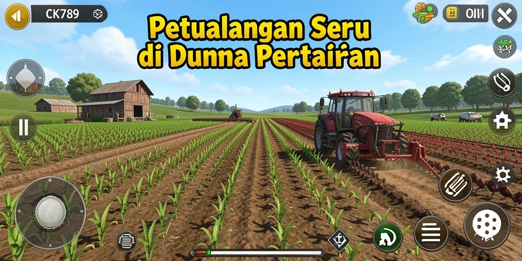 Tampilan gameplay CK789 yang memukau dengan aktivitas pertanian yang seru.