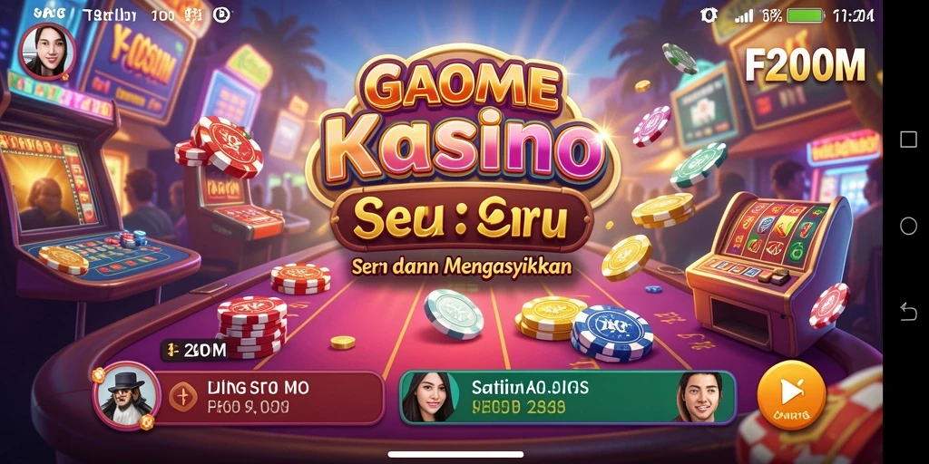 Screenshot menunjukkan gameplay seru dari game Kasino F200M.