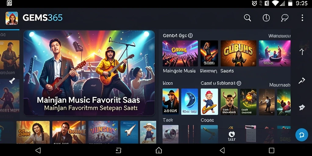 Tampilan gameplay GEMS365 yang menarik saat berinteraksi dengan musik.