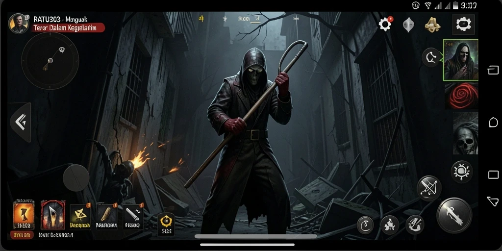 Tampilan gameplay mencekam dalam RATU303, siap membuat Anda merasakan terror.